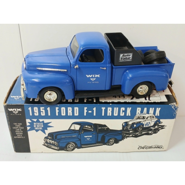 ERTL WIX FILTERS 1951 FORD F-1 TRUNK DIECAST COIN BANK