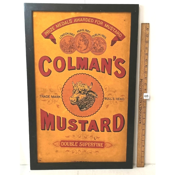 COLMAN'S MUSTARD - FRAMED AD - C. 1920'S-1950'S
