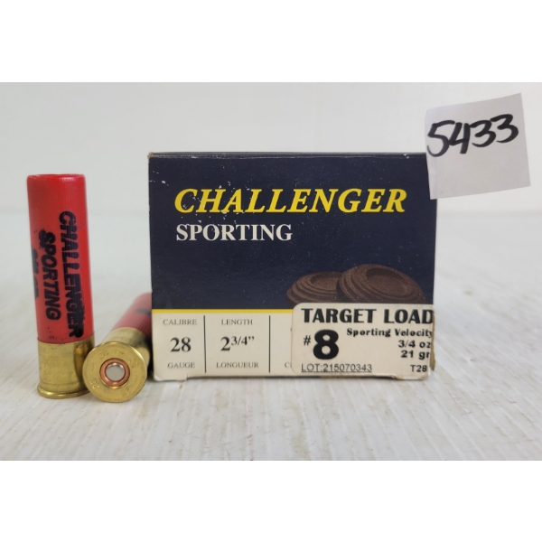 AMMO: 25X CHALLENGER 28GA - 2-3/4IN - #8 SHOT