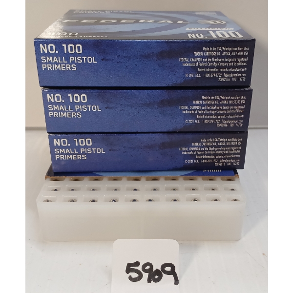 PRIMERS: 400X FEDERAL NO. 100 SMALL PISTOL PRIMERS