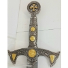 Image 6 : MEDIEVAL 12TH CENT. TEMPLAR KNIGHT CRUSADER SWORD W/ WALL MOUNT