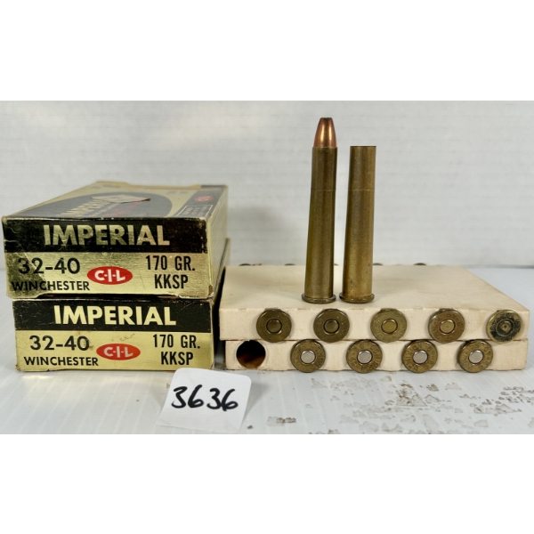 AMMO / BRASS: 20X LIVE & 40X BRASS MIXED .32-40 WIN - RELOADS