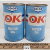 Image 1 : LOT OF 2 - CO-OP OK MOTOR OIL QT CANS