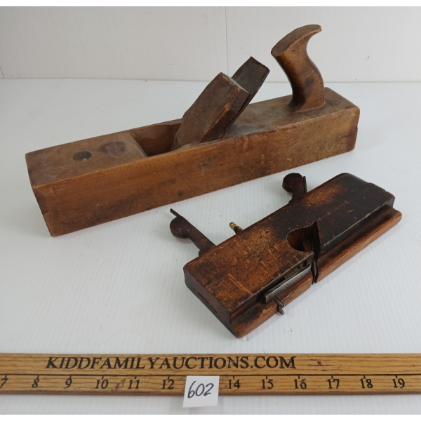 LOT OF 2 - ENGLISH VICTORIAN RABBET & TRYING WOOD PLANES