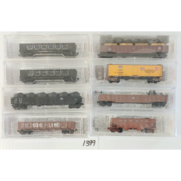 LOT OF 8 - MICRO TRAINS - ROCK ISLAND, WESTERN PACIFIC, SOO LINE, NEW YORK CENTRAL, ETC