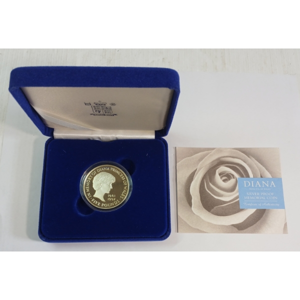 1999 BRITISH 5 POUND COMMEMORATIVE SILVER COIN - DIANA PRINCESS OF WALES