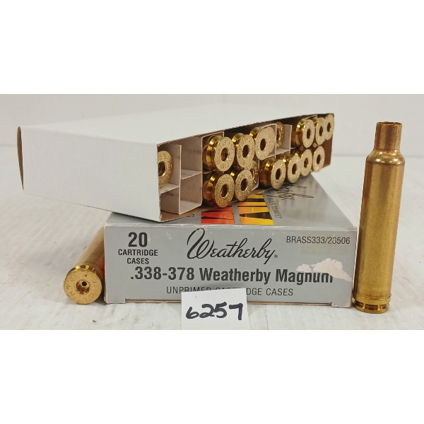 BRASS: 20X WEATHERBY MAGNUM .338-378