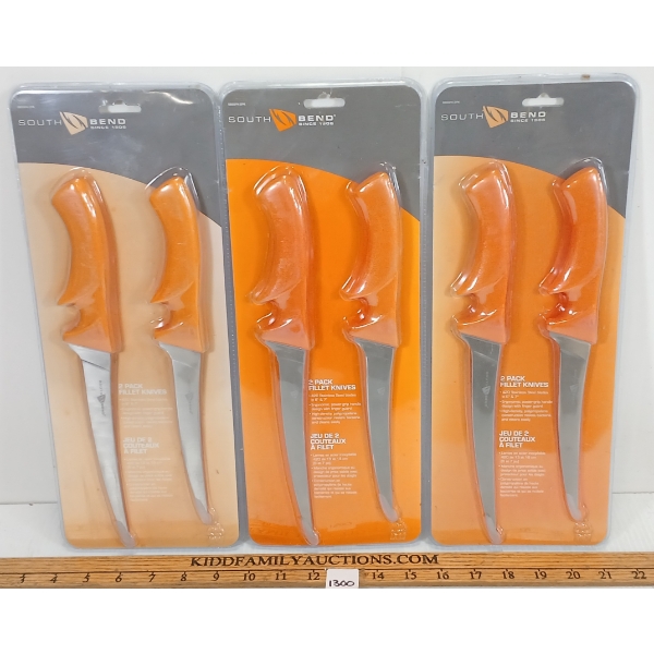 LOT OF 3 - SOUTH BEND FILLET KNIFE SETS