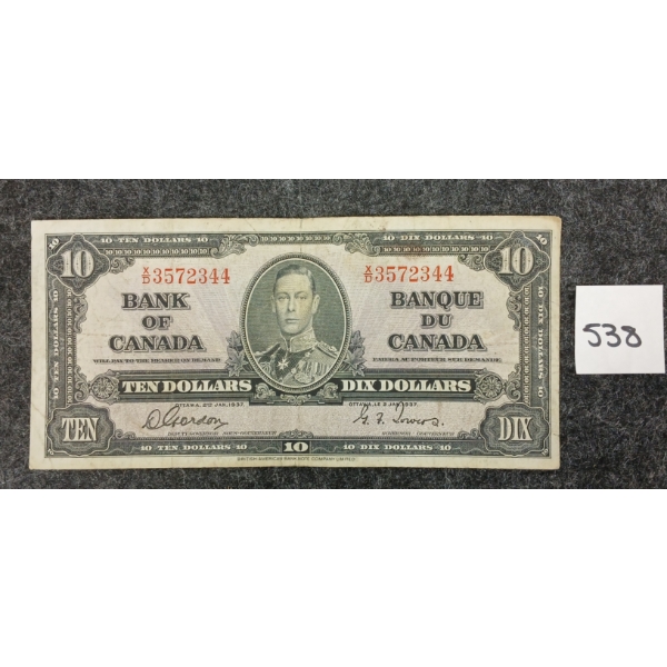 1937 CDN $10 BANKNOTE