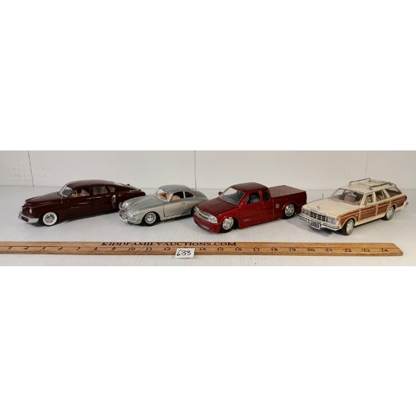 LOT OF 4 - DIECAST MODEL CARS - JADA, MOTOR MAX, MBI & BURAGO