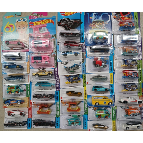 LOT OF 40 - HOTWHEELS - '55 CHEVY BEL AIR GASSER, '64 CHEVY NOVA STATION WAGON, ETC