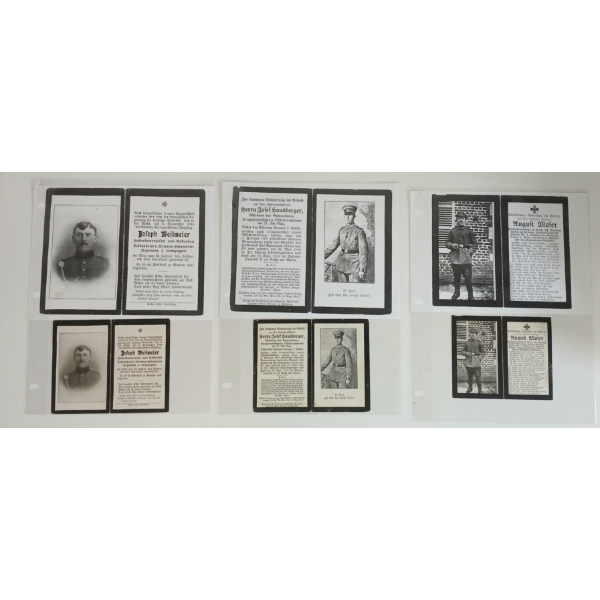 LOT OF 9 - WWI GERMAN LETTER & DEATH CARDS