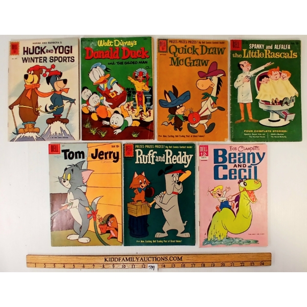 LOT OF 7 - DELL COMICS - TOM & JERRY, HUCK & YOGI, BEANY & CECIL, ETC