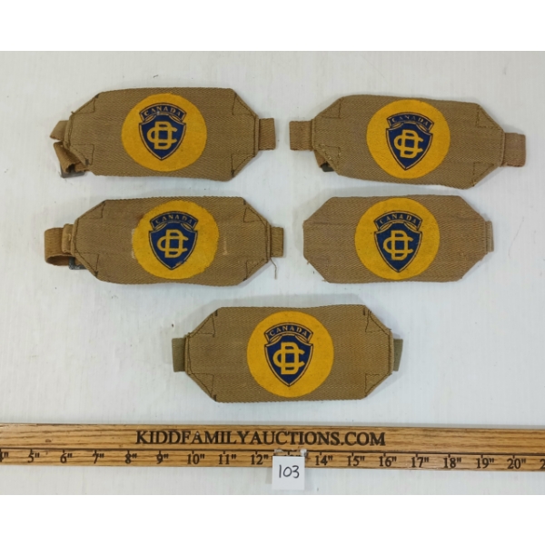 LOT OF 5 - CIVIL DEFENCE ARM BANDS