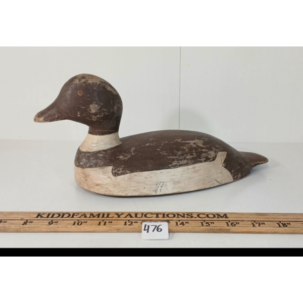 1929 RED HEADED DECOY DUCK - SIGNED T.H.