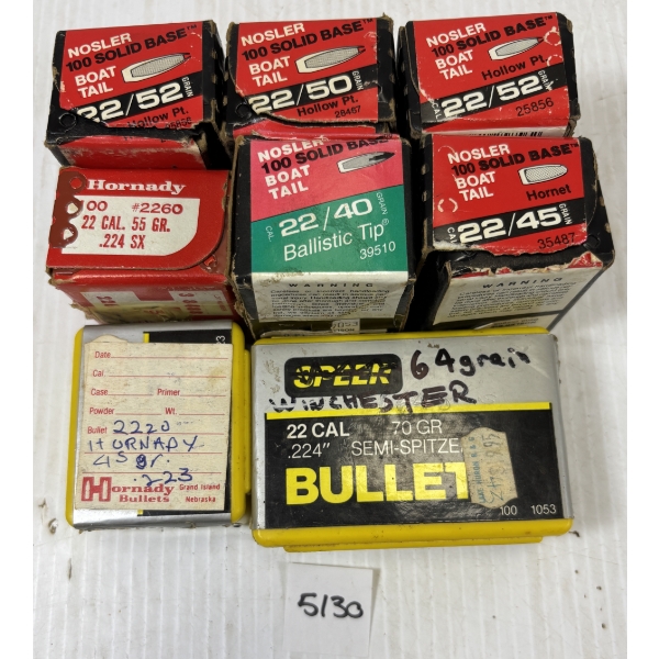 BULLETS: APPROX 350 X .22 CAL- MIXED MFG