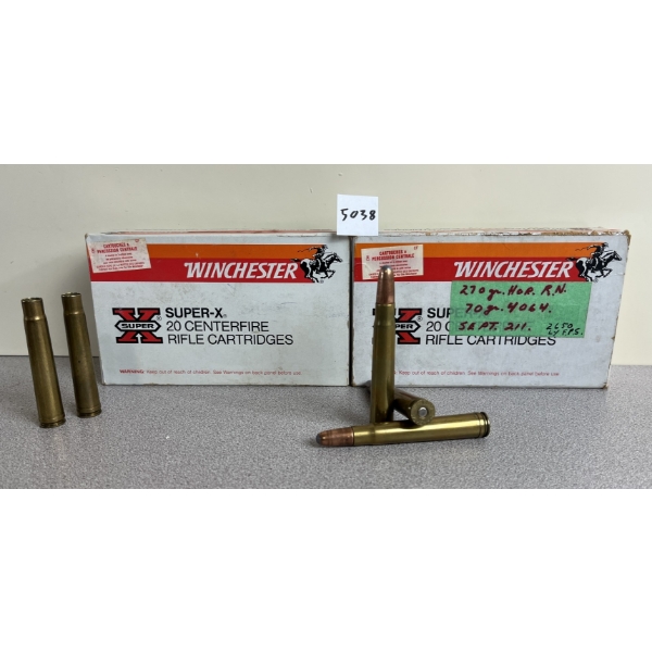 AMMO/BRASS: 20X .375 H&H - RELOADS, 20X .375 H&H BRASS 