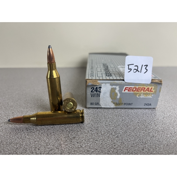 AMMO: 20X FEDERAL .243 WIN 80 GR. SP