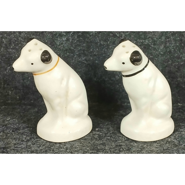 LOT OF 2 - VICTOR TALKING MACHINE NIPPER SALT & PEPPER SHAKER SET