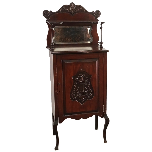 MAHOGANY SHEET MUSIC PARLOUR CABINET - VICTORIAN ERA
