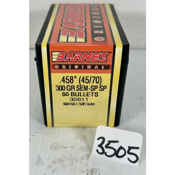 BULLETS: 50X BARNES .45 CAL 300GR. SP