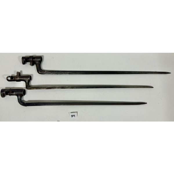 LOT OF 3 - TRIANGULAR SOCKET STYLE BAYONETS