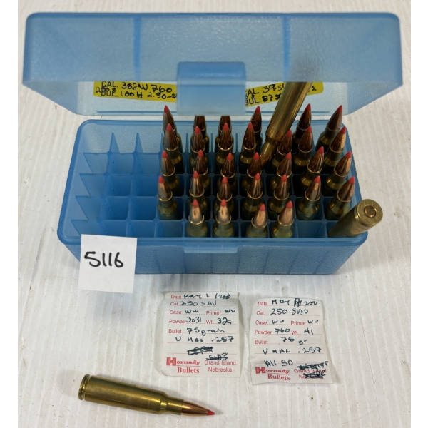 AMMO: 35 X .250 SAVAGE - RELOADS
