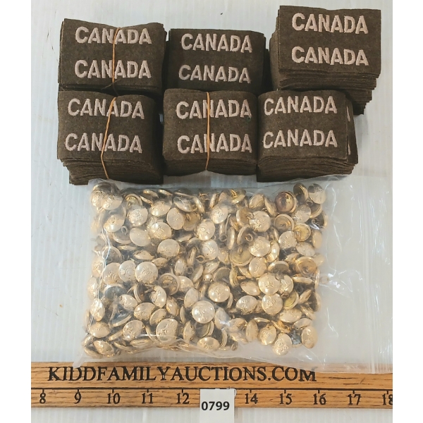 JOB LOT - CDN SHOULDER PATCHES & RCMP UNIFORM BUTTONS