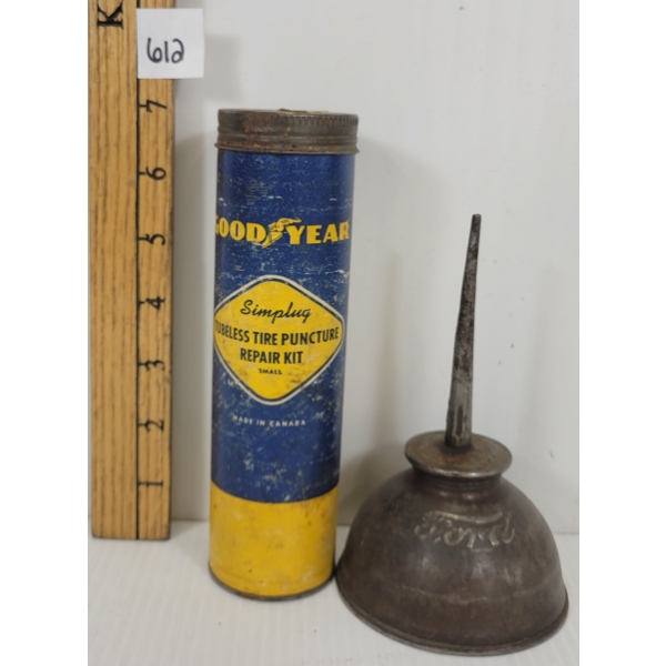 LOT OF 2 - GOODYEAR TUBELESS TIRE PUNCTURE KIT & FORD OILER