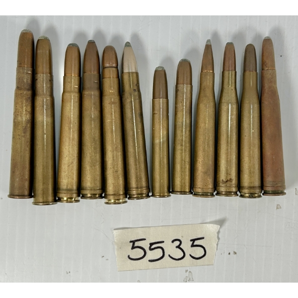 AMMO: 12X MIXED .375 CAL & .300 CAL RIFLE CARTRIDGES