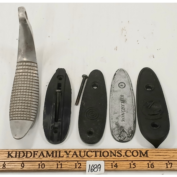 LOT OF 5 - BUTT PLATES - INCL TULA MU12 & ANSCHUTZ RECEIVE PLATE