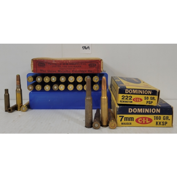 AMMO: 25X DOMINION & UMC 7MM MAUSER - 160 & 175GR - KKSP