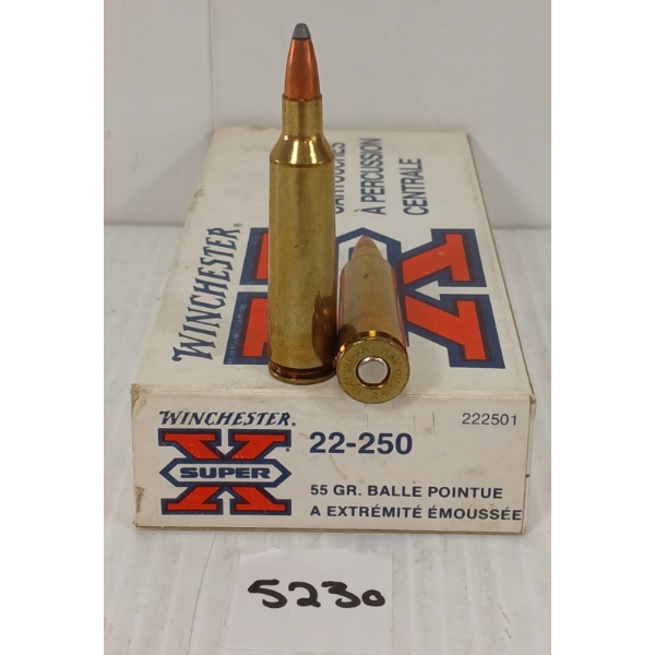 AMMO: 20X WINCHESTER SUPER X .22-250 - 55GR - PSP