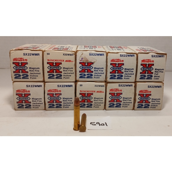 AMMO: APPROX 500X WINCHESTER SUPER X .22 WMR - 40GR - HP 
