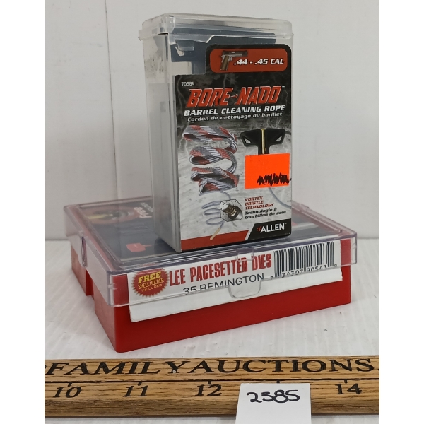 LOT OF 2 - BORE-NADD .44/45 BBL CLEANING ROPE & LEE .35 REM RELOADING DIES