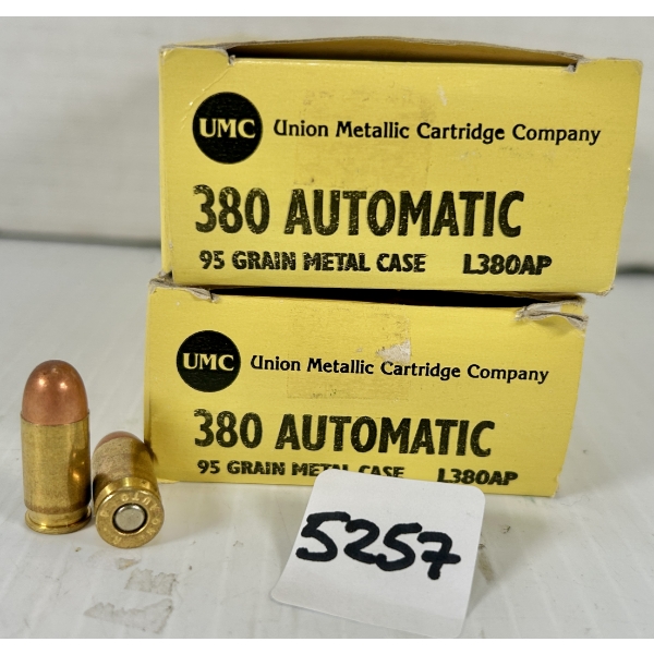 AMMO: 100X REMINGTON .380 ACP 95GR. FMJ 