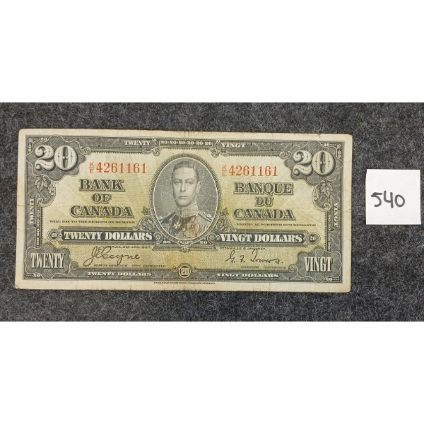 1937 CDN $20 BANKNOTE
