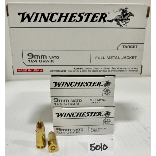 AMMO: 150X WINCHESTER 9 MM NATO - 124 GR FMJ