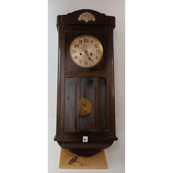 GUSTAV BECKER GERMAN 8 DAY WALL MOUNT CLOCK