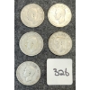 Image 2 : LOT OF 5 - 1947 CDN 25 CENT COINS 