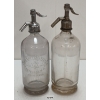 Image 1 : LOT OF 2 - SILK CITY SELTZER CO & UNMARKED - CLEAR ACID-ETCHED - SELTZER BOTTLES