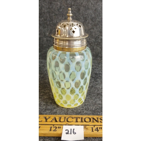 OPALESCENT LATTICE GLASS SUGAR SHAKER