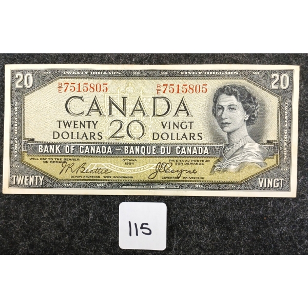 1954 CDN $20 DEVIL'S FACE BANKNOTE