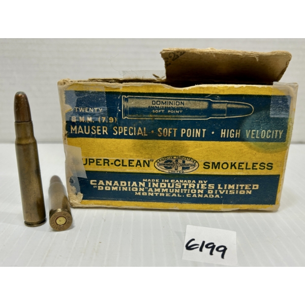 AMMO / BRASS: 14X LIVE & 1X BRASS CIL 8 MM MAUSER - 170 GR SP