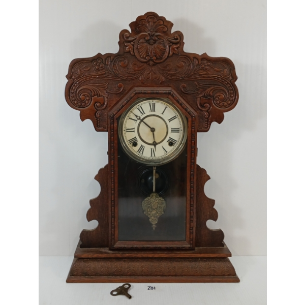 E. INGRAHAM GINGERBREAD SHELF CLOCK