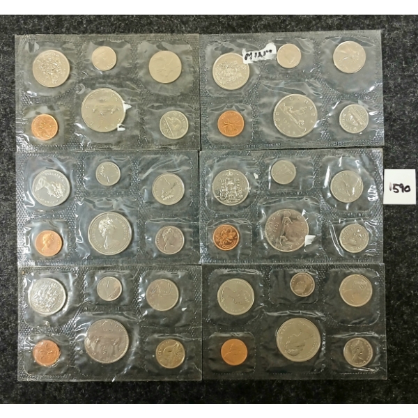LOT OF 6 - 1972-1982 RCM UNCIRCULATED PROOF SETS
