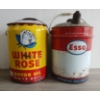 Image 1 : LOT OF 2 - ESSO & WHITE ROSE EN-AR-CO MOTOR OIL PAILS - 5GAL