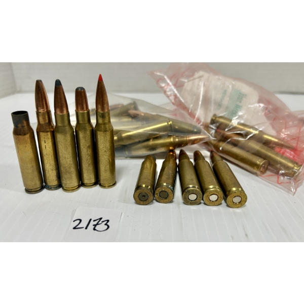 AMMO / BRASS: 26X LIVE & 4X BRASS MIXED .308 WIN