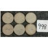 Image 1 : LOT OF 6 - 1950-1965 CDN 25 CENT COINS