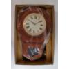Image 3 : BULOVA DARK OAK WALL CLOCK W/ PENDULUM
